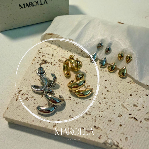 The Duet Huggie Studs