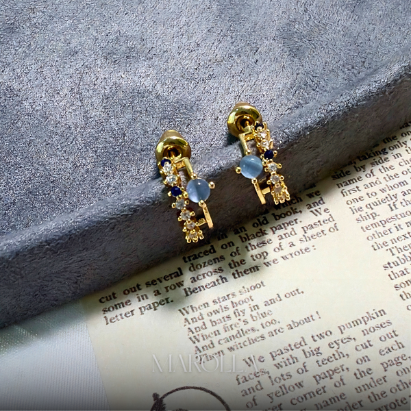 Moonlight Blue Cat-Eye Earrings