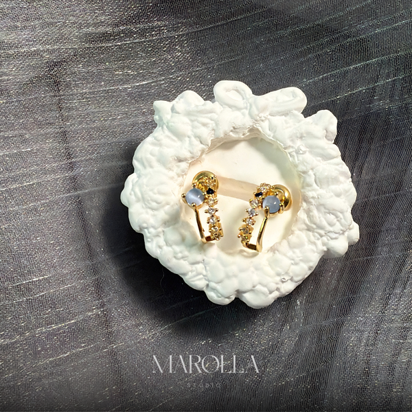 Moonlight Blue Cat-Eye Earrings