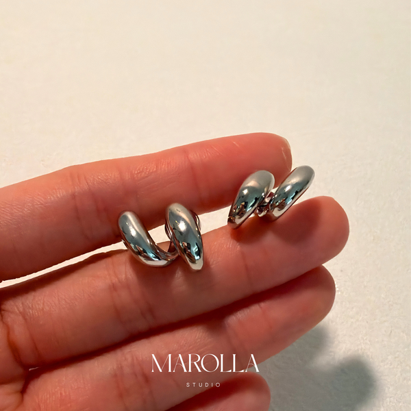 The Duet Huggie Studs